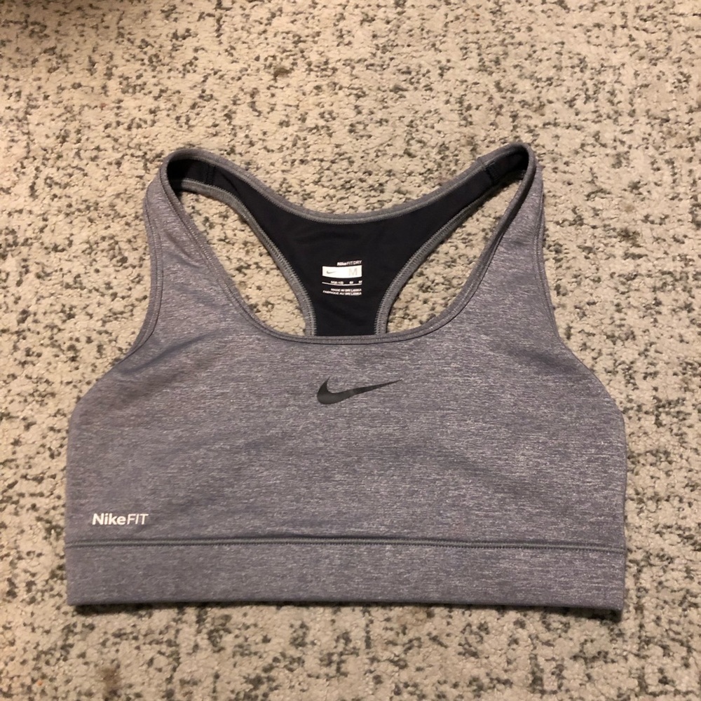 NikeFit Dry Gray & Black Sports Bra Size Medium